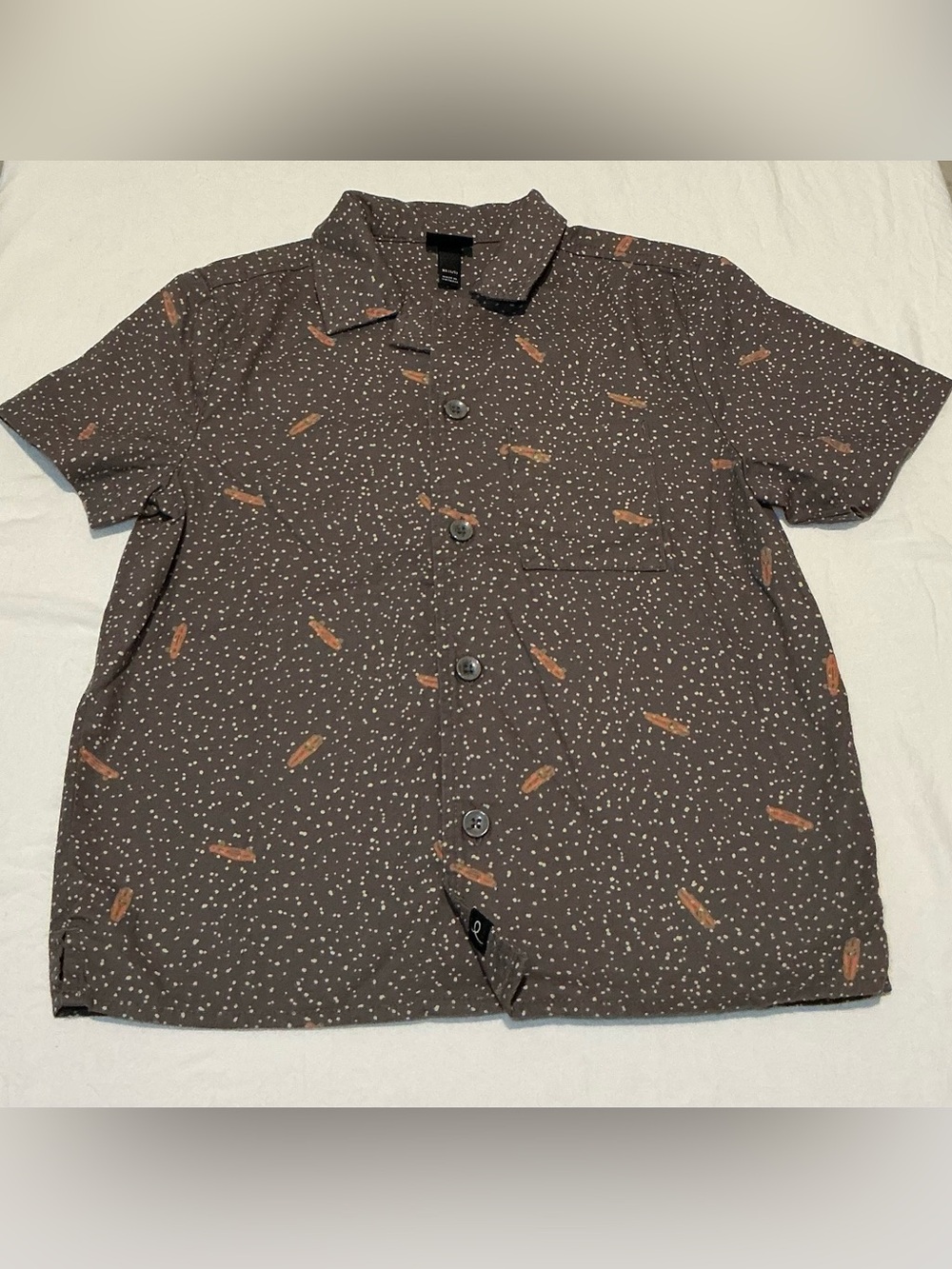 Art Class Boys Skateboard Splatter Camp Button Down Shirt XS 4/5 - Picture 1 of 5